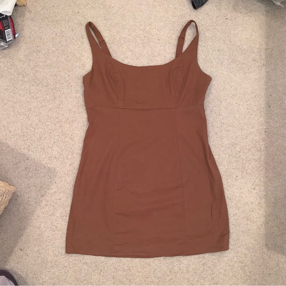 Urban Outfitters Dresses & Skirts - Urban Outfitters Sleeveless Mini Dress Tan/Chocolate Brown